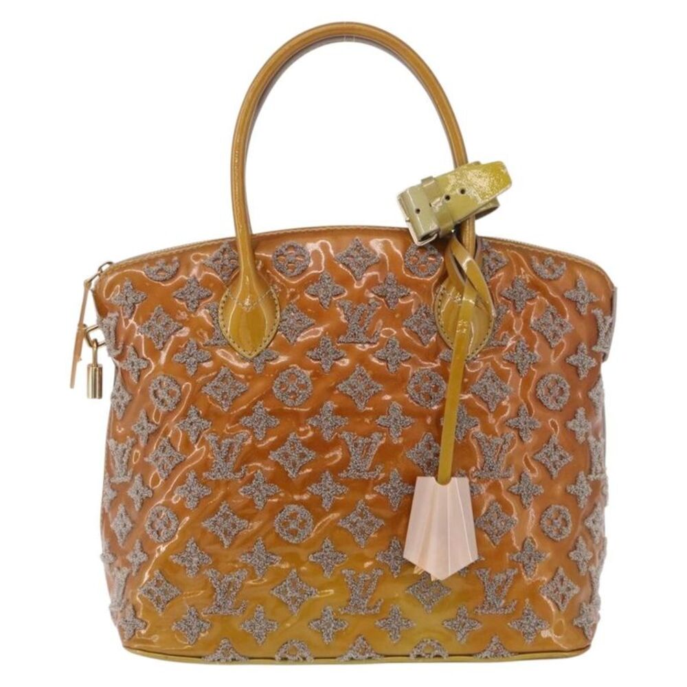 Louis Vuitton Fascination Lockit Patent Lambskin Brown Pearl Handbag